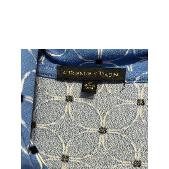 Adrienne Vittadini Womens XL Sleeveless Top – Blue Geometric Print with Accent C - Picture 2 of 4